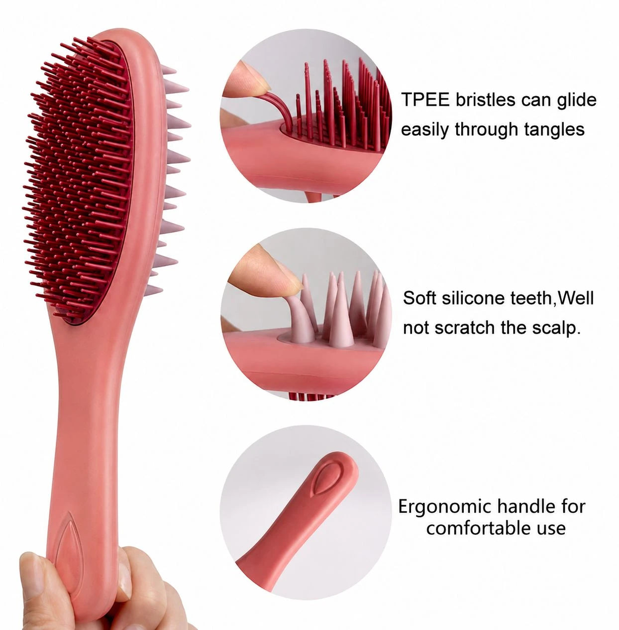 Mysterious Dual-Action Scalp Massage & Detangling Hair Brush